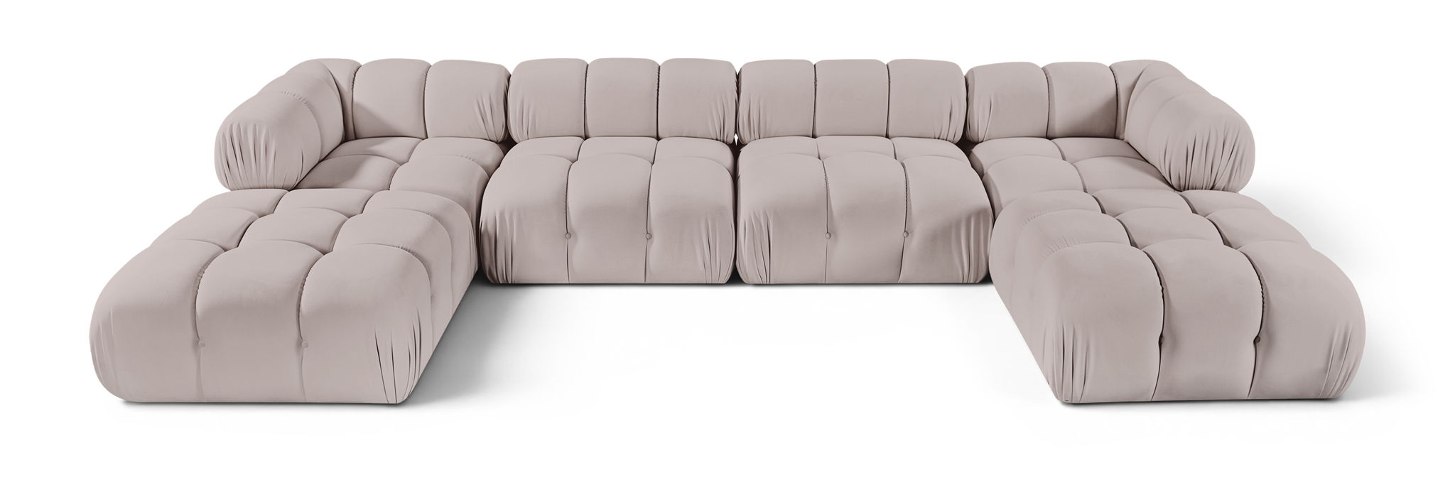 Seccional modular tapizado de terciopelo de alto rendimiento Orin de 148" de 6 piezas