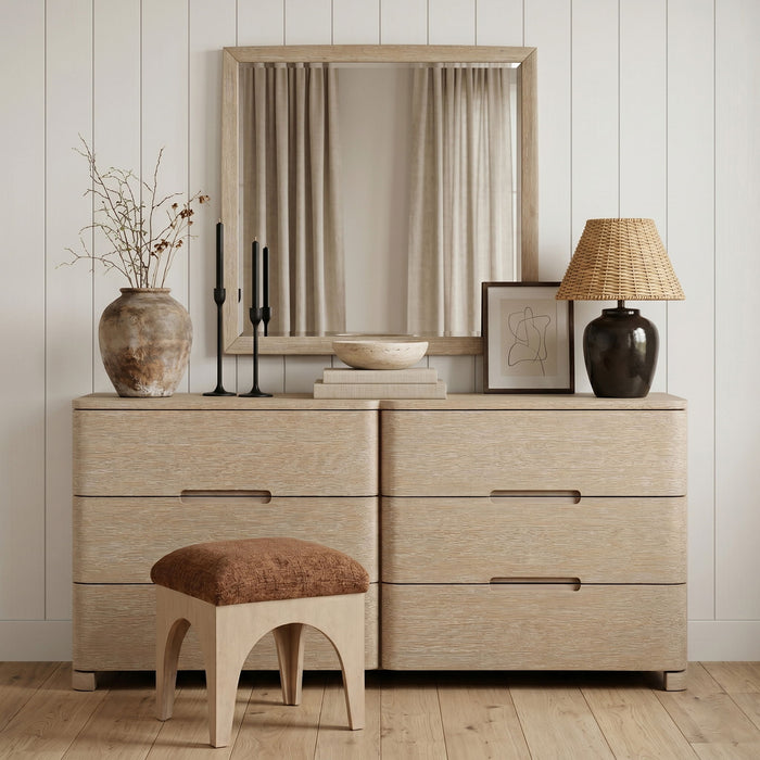 Caswell 42" W X 40" H Oak Veneer And Solid Wood Frame Mirror