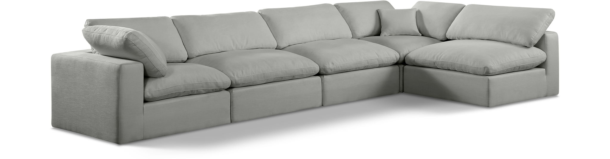 Comfy 158" Linen Textured Fabric Upholstered 5pc. Modular Sectional