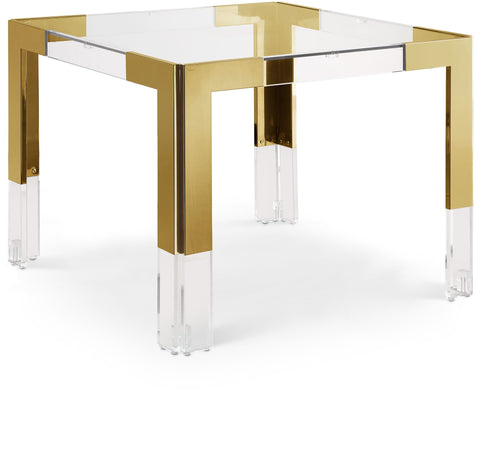 Casper 38" Glass Top, Acrylic And Steel Base Dining / Game Table