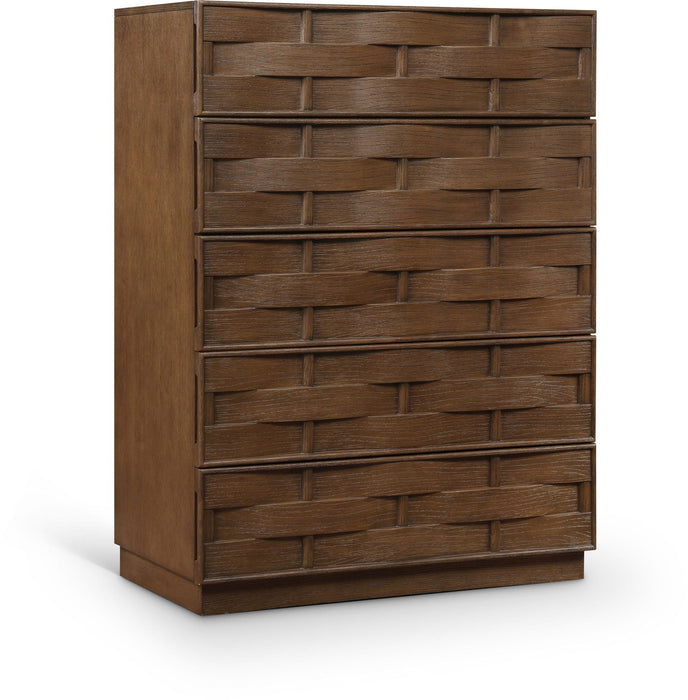 Weave Oak Veneer Chest