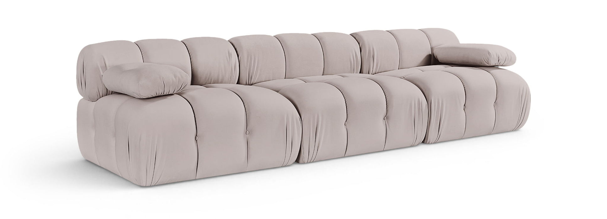 Orin 111" Velvet Performance Fabric Upholstered 3 Pc. Modular Sofa