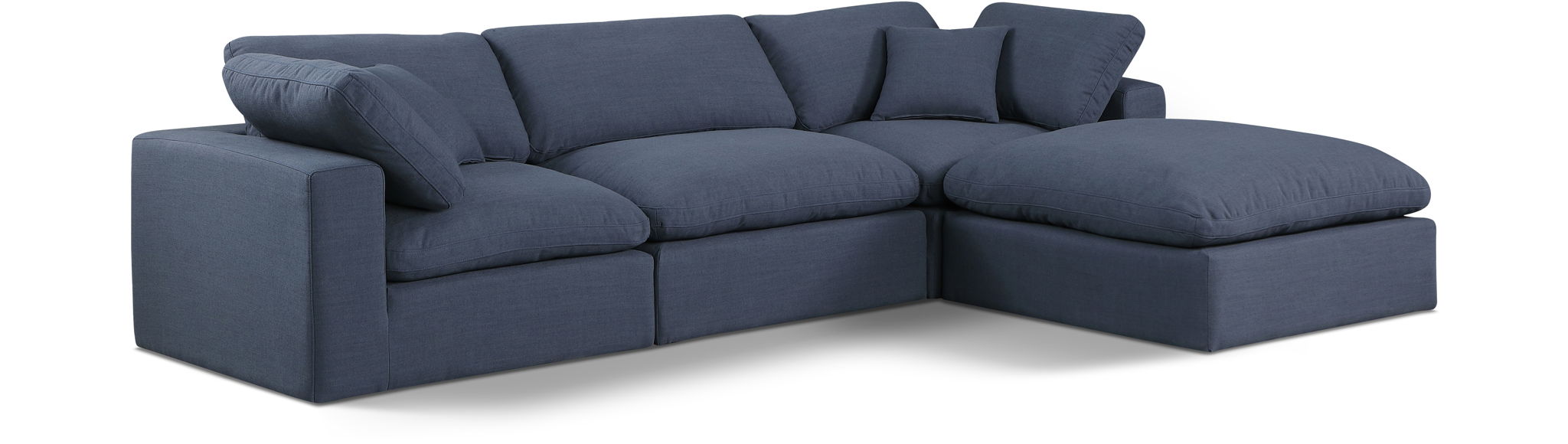 Comfy 119" Linen Textured Fabric Upholstered 4pc. Modular Sectional