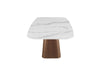 Modern Marbleized Sintered Stone Top Table w/ Wooden Base KENZA-DT