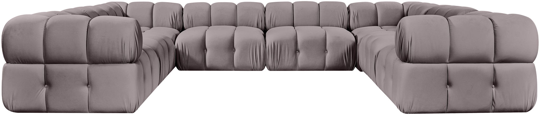 Orin 148" Velvet Performance Fabric Upholstered 8 Pc. Modular Sectional