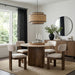 Pietra 48" Travertine And Mango Wood Dining Table - Brown