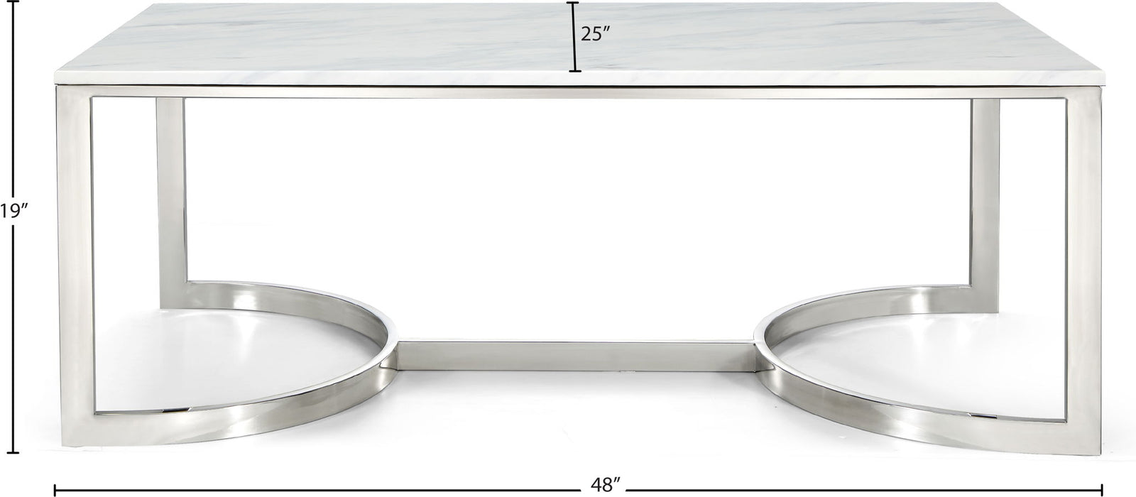 Copley Marble Veneer Top And Chrome Steel Base Coffee Table