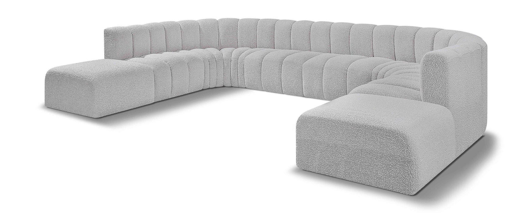Arc 161" Boucle Fabric Upholstered 10pc. Modular Sectional