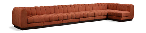Seccional modular tapizado de chenilla Quinn de 197" de 7 piezas