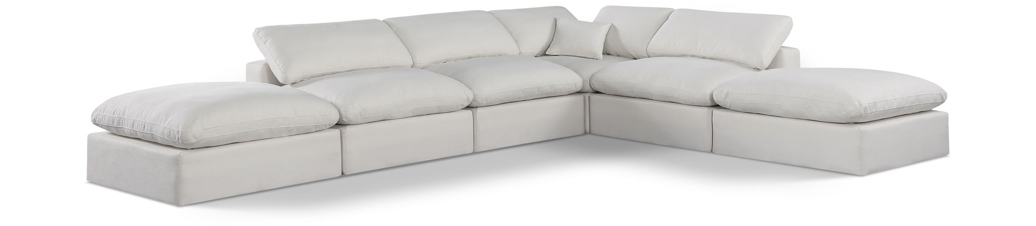 Comfy 157" Linen Textured Fabric Upholstered 6pc. Modular Sectional