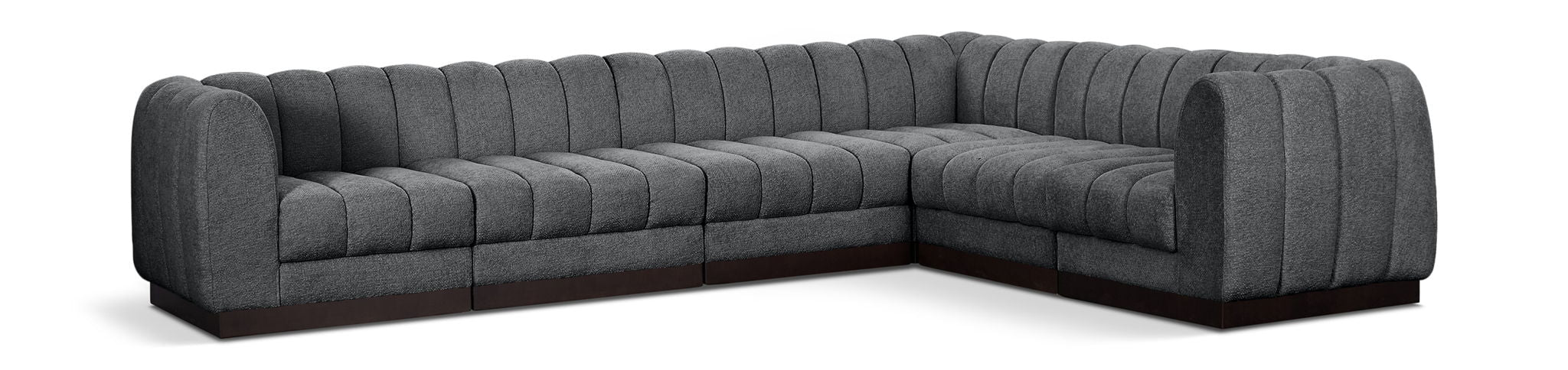 Quinn 133" Chenille Fabric Upholstered 6pc. Modular Sectional