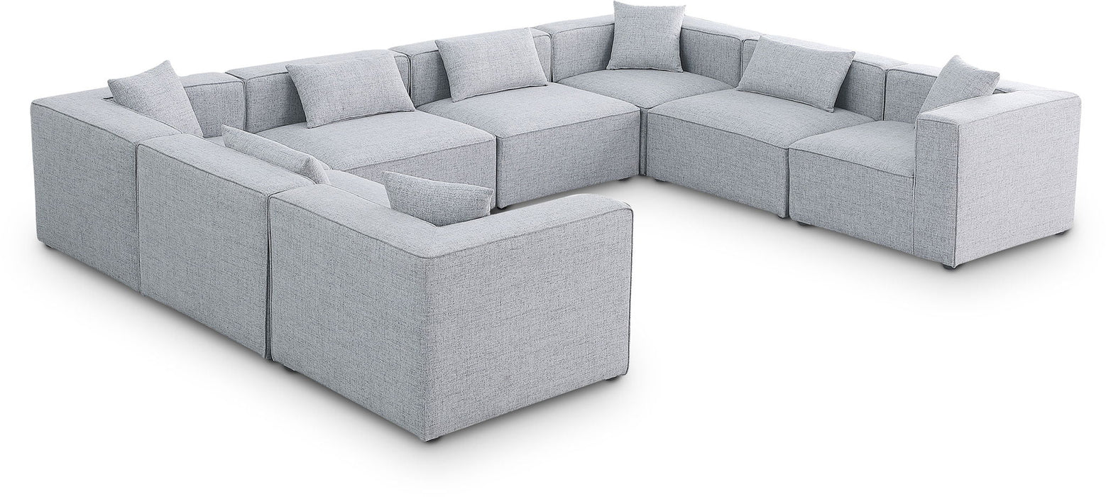 Cube 144" Fabric Upholstered 8pc Modular Sectional