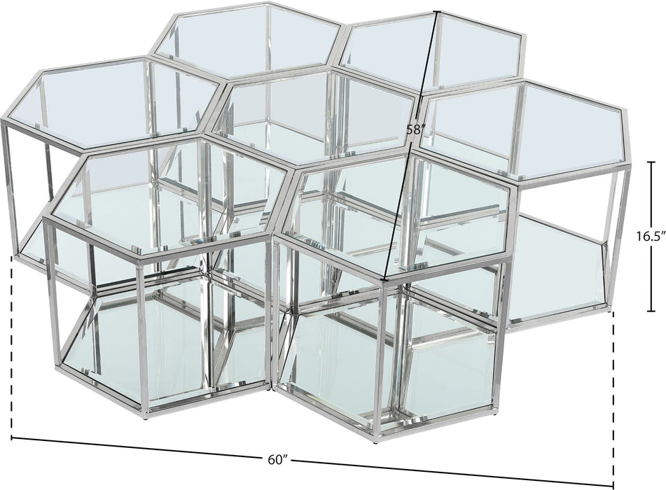Sei Glass And Steel 7pc. Modular Coffee Table