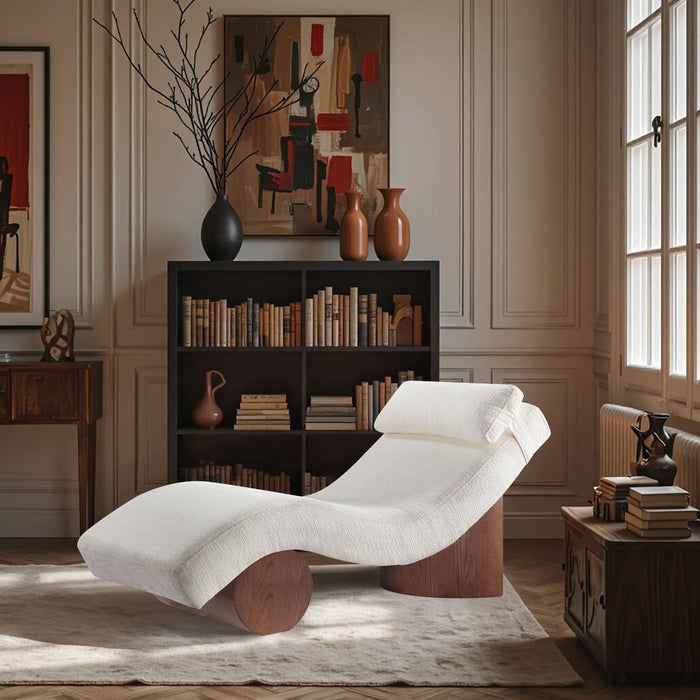 Chaise longue tapizado de tela Marcella