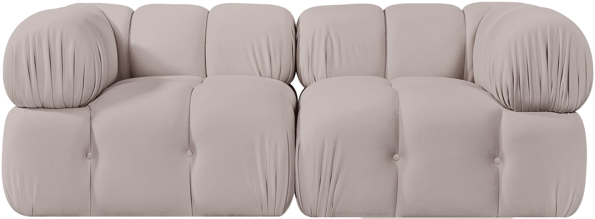 Orin 74" Velvet Performance Fabric Upholstered 2 Pc. Modular Loveseat