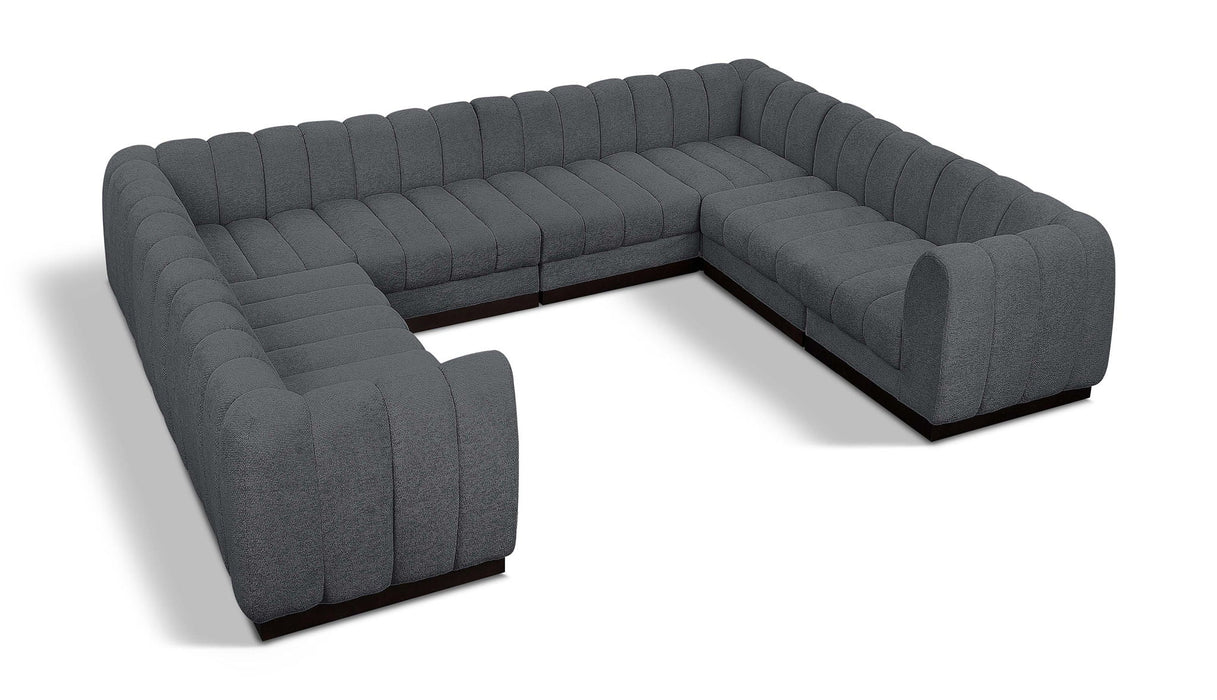Quinn 133" Chenille Fabric Upholstered 8pc. Modular Sectional