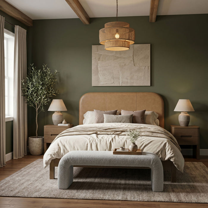 Caswell Vegan Leather Upholstered Bed