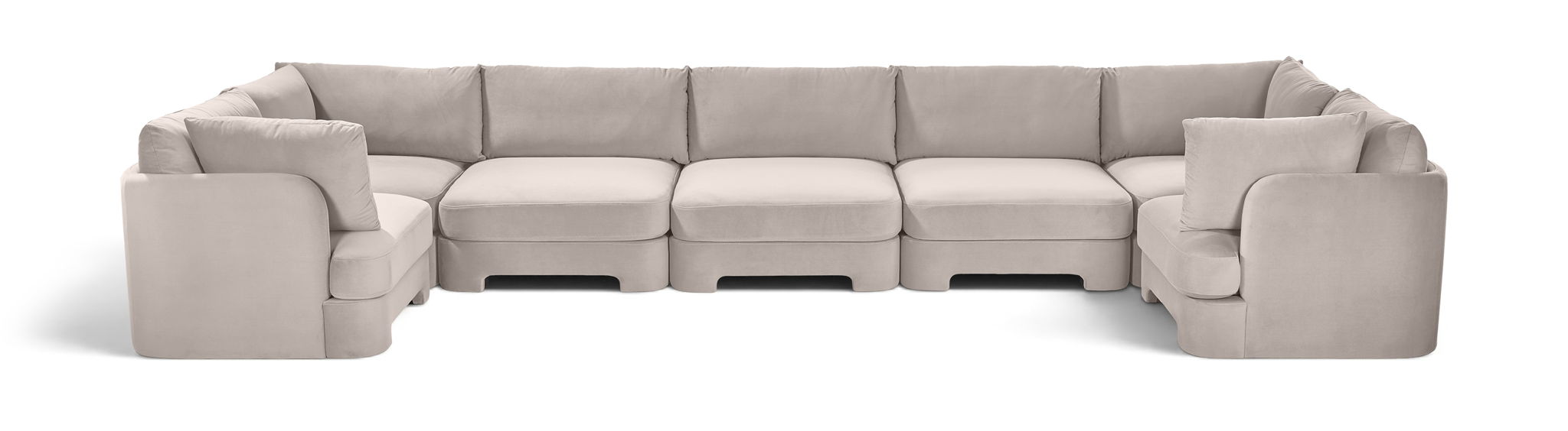 Hammond 185" Velvet Performance Fabric Upholstered 7pc. Modular Sectional