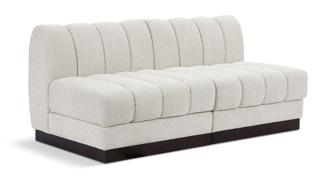 Quinn 64" Chenille Fabric Upholstered 2pc. Armless Modular Loveseat