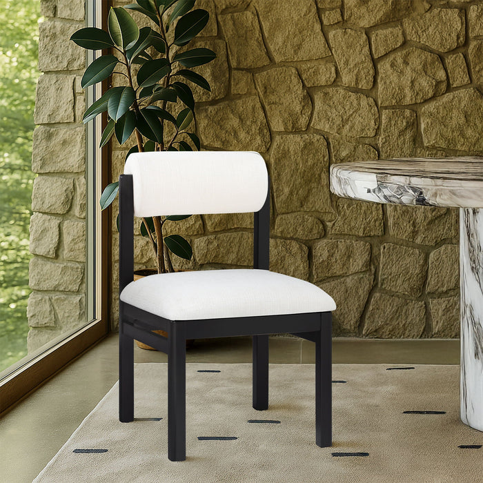 Roundhill Linen Textured Fabric Upholstered Dining Chair