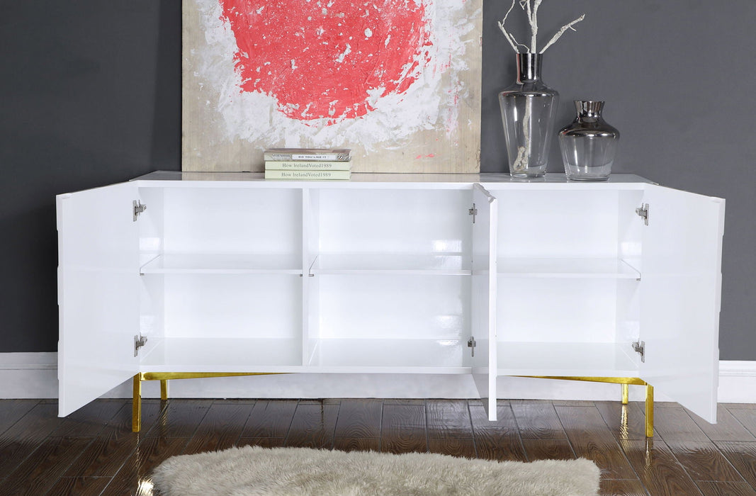 Collette Lacquer Finish And Stainless Steel Sideboard / Buffet