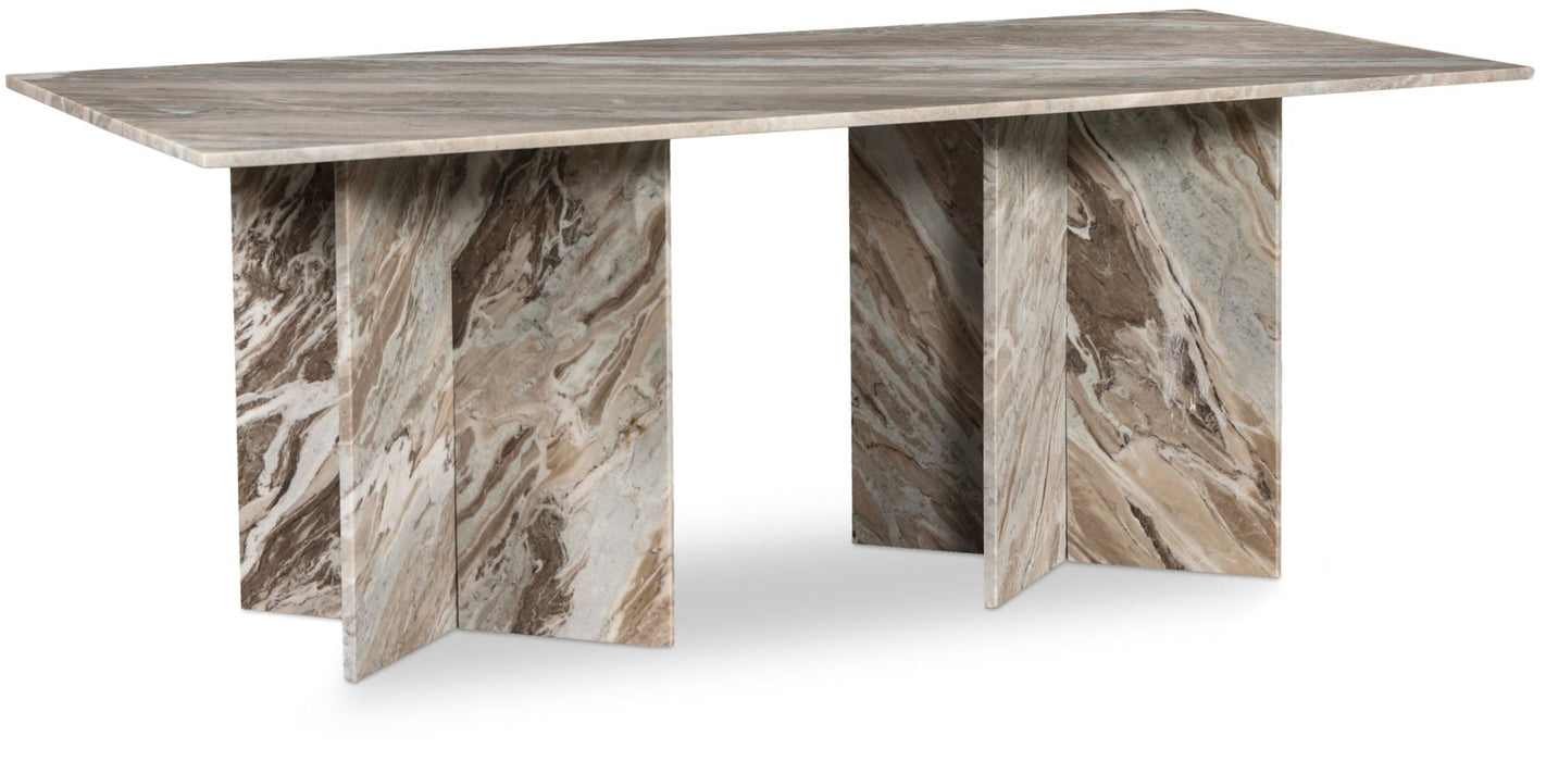 Mesa de comedor de mármol genuino Verona de 78"