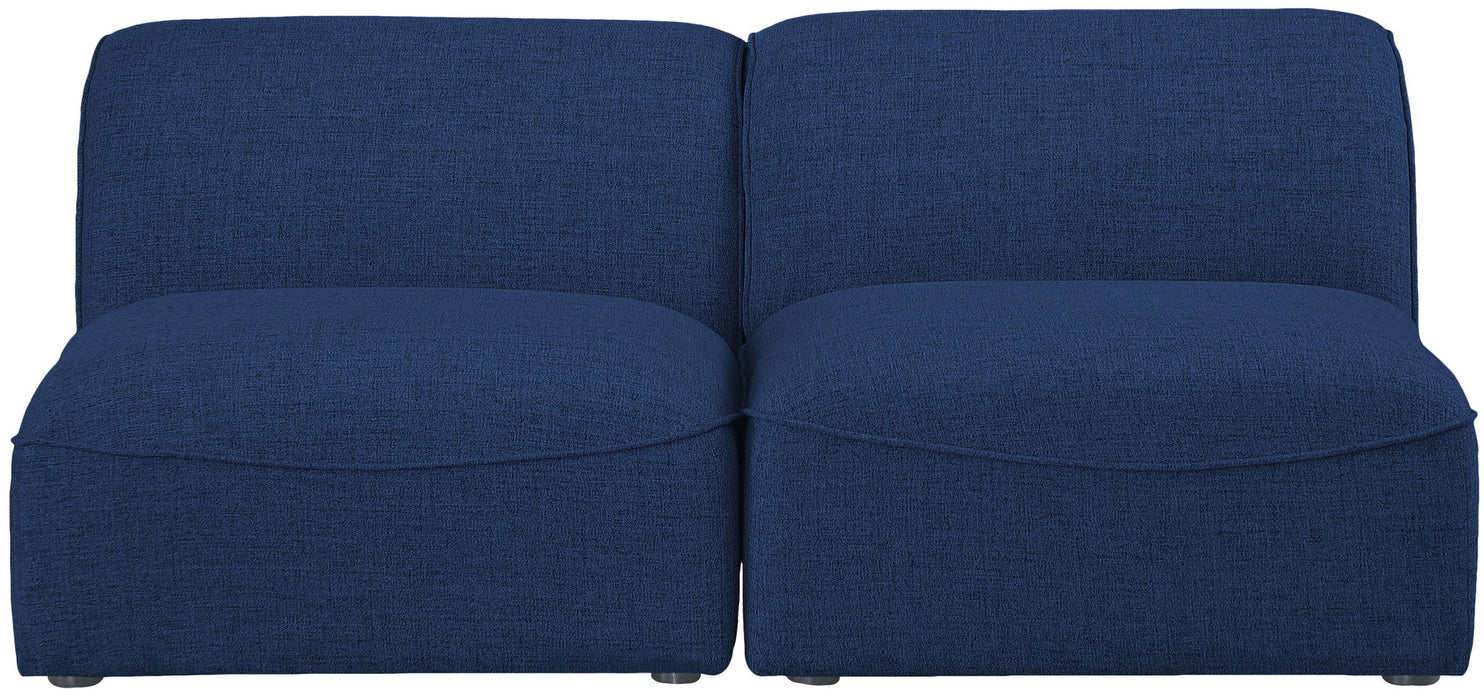 Miramar 66" Linen Textured Fabric Upholstered 2pc. Armless Modular Loveseat