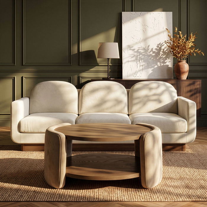 Wren Velvet And Oak Veneer Coffee Table