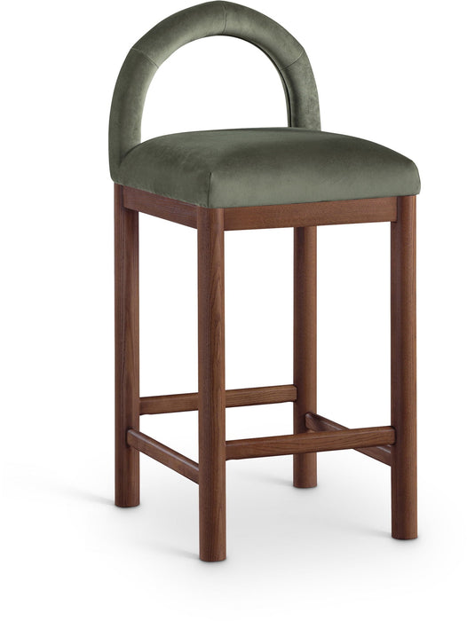 Taburete de mostrador tapizado de terciopelo Conrad