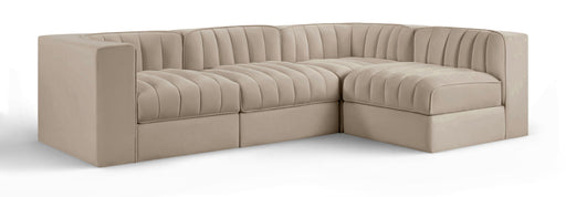 Rummi 97" Velvet Performance Fabric Upholstered 4pc. Modular Sectional