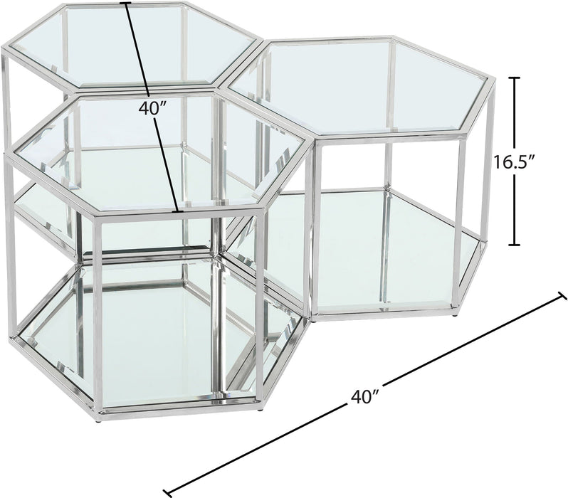 Sei Glass And Steel 3pc. Modular Coffee Table