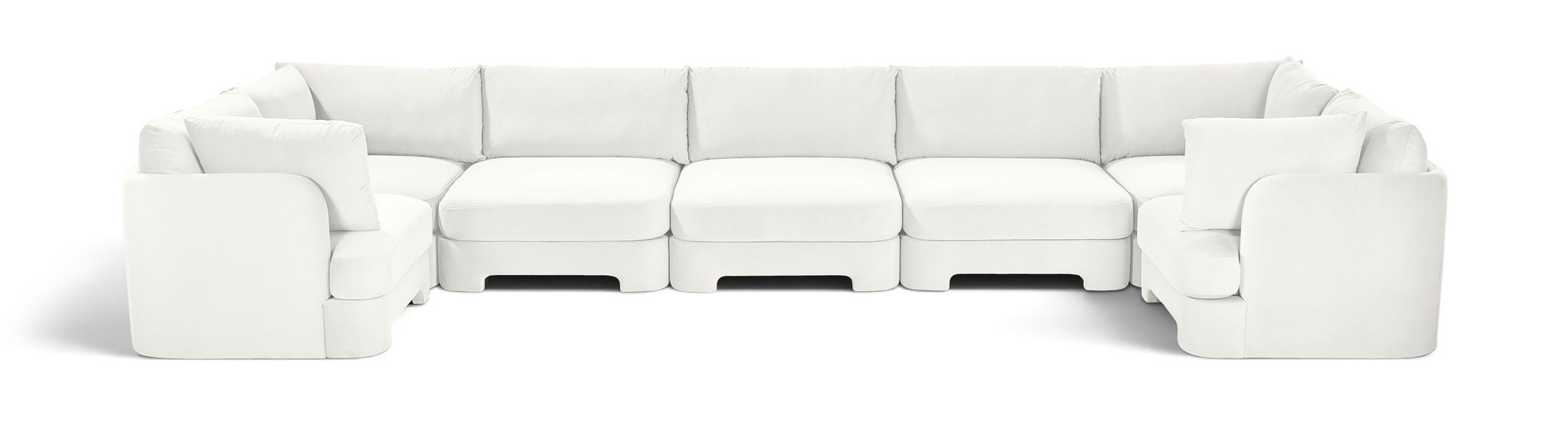 Hammond 185" Velvet Performance Fabric Upholstered 7pc. Modular Sectional