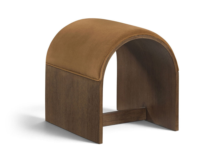 Sable Velvet Performance Fabric Upholstered Bench