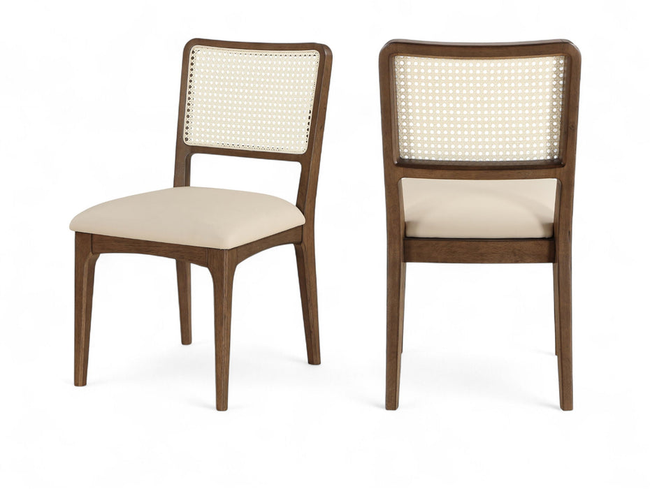 Atrium Cane Back And Vegan Leather Upholstered Seat Dining Chair