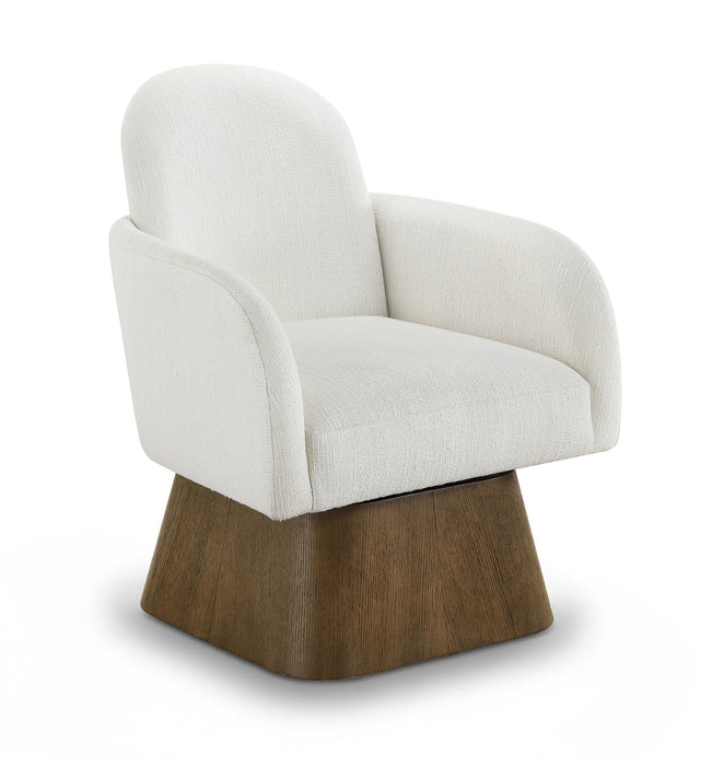 Marlowe Linen Textured Fabric Upholstered Swivel Chair