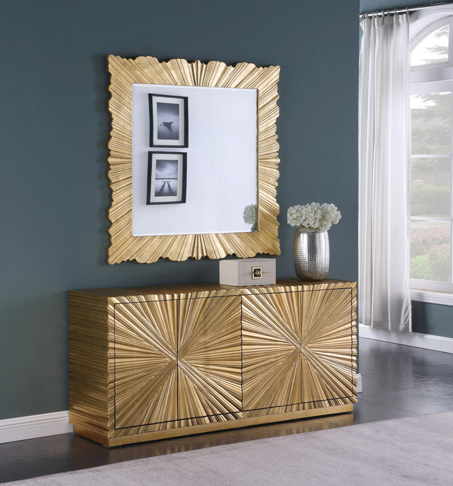Golda 43" W X 43" H Gold Leaf Frame Mirror