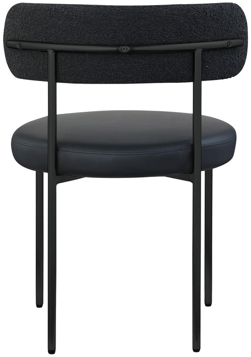 Beacon Cream Vegan Leather And Boucle Fabric Upholstered Dining Chair