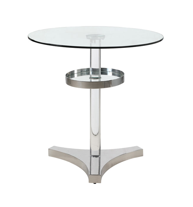 Contemporary Counter Table with Clear Round Glass Top 4034-CNT