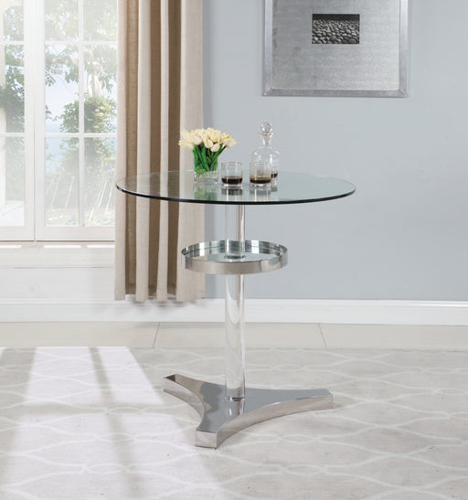 Contemporary Counter Table with Clear Round Glass Top 4034-CNT