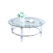 Contemporary Round Glass Top Cocktail Table 4038-CT