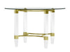 Round Glass Dining Table w/ Acrylic & Steel Base w/ Golden Accents 4038-DT-GLD