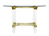 Round Glass Dining Table w/ Acrylic & Steel Base w/ Golden Accents 4038-DT-GLD