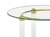 Round Glass Dining Table w/ Acrylic & Steel Base w/ Golden Accents 4038-DT-GLD