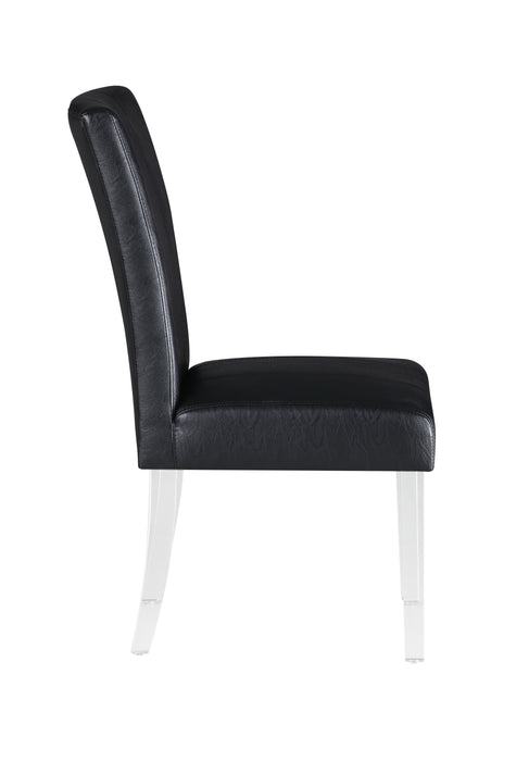 Contemporary Curved Flare-Back Parson Side Chair - 2 per box 4038-PRS-SC-BLK