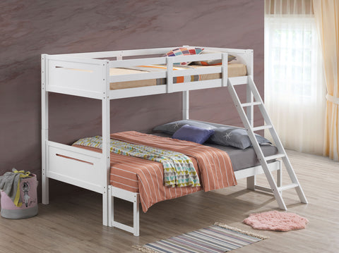 Litera doble sobre matrimonial Littleton Wood, blanca