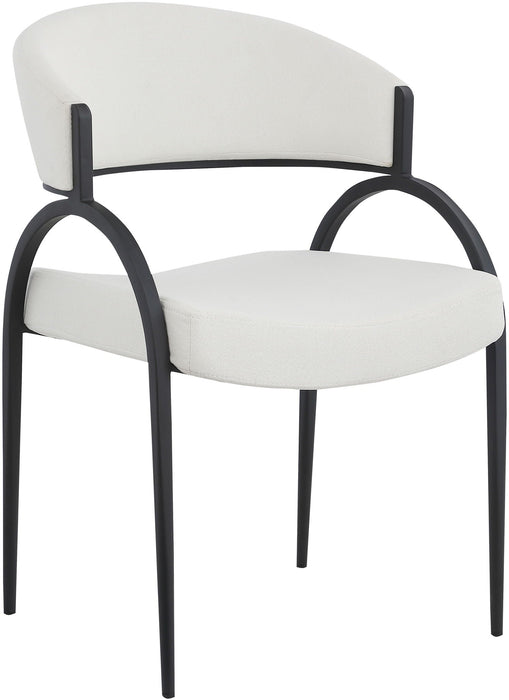 Privet Linen Textured Fabric Upholstered Dining Chair