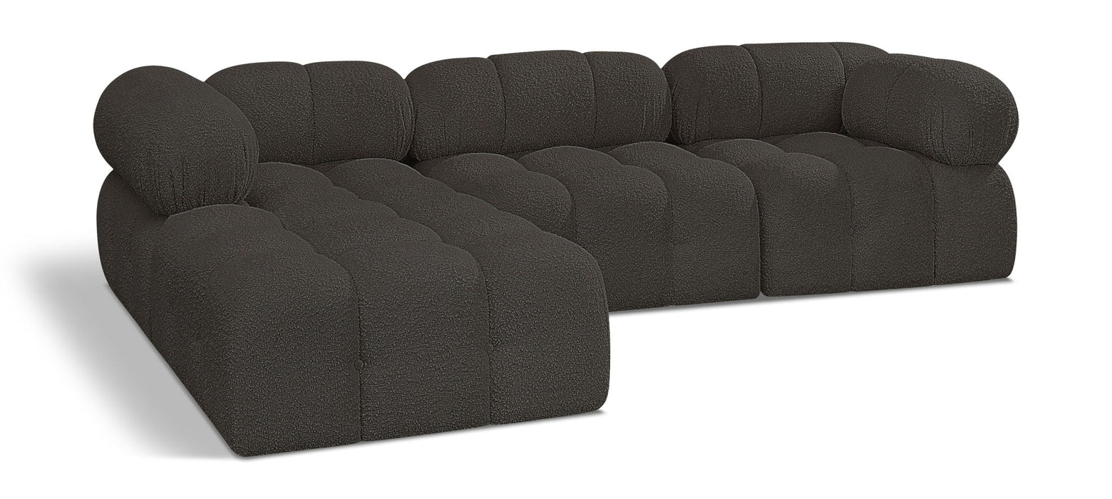 Seccional modular tapizado de bouclé Ames de 102" de 4 piezas