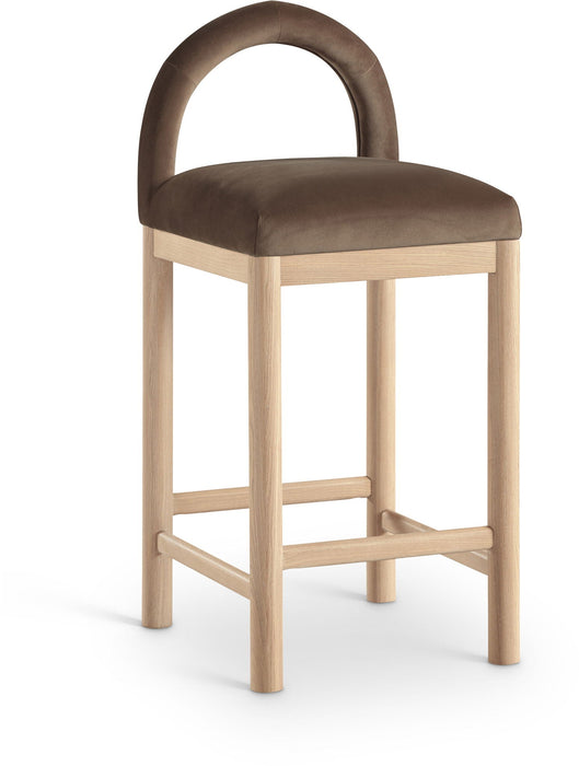 Taburete de mostrador tapizado de terciopelo Conrad