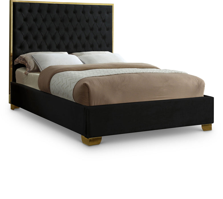 Cama tapizada de terciopelo Lana