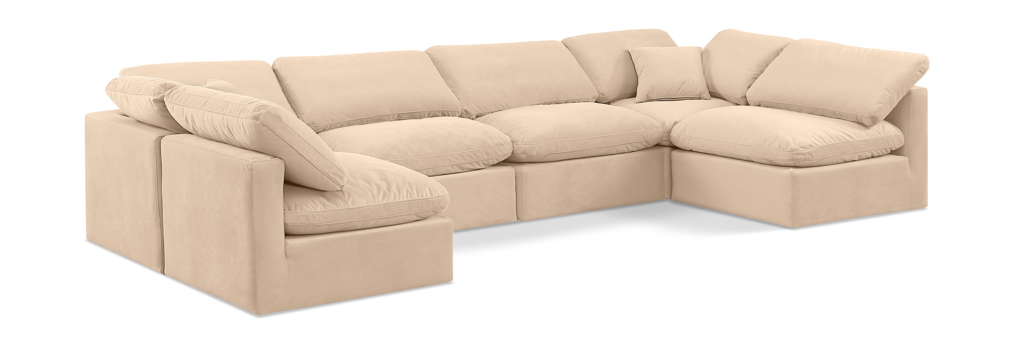 Indulge 140" Velvet Upholstered 6pc. Modular Sectional
